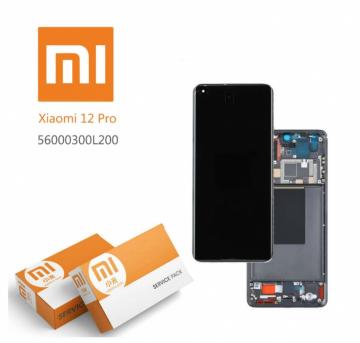 Original Écran Complet Vitre Tactile LCD avec Chassis XIAOMI 12 PRO (2201122C 2201122G) (2022) Service Pack Noir